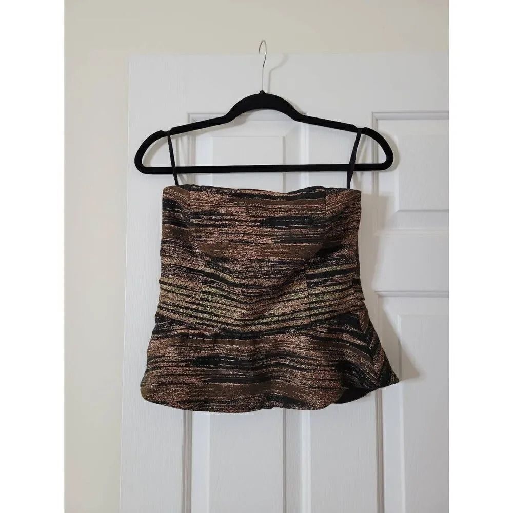 Lavender brown, Labav7553 Bronze Strapless Top M, NWT